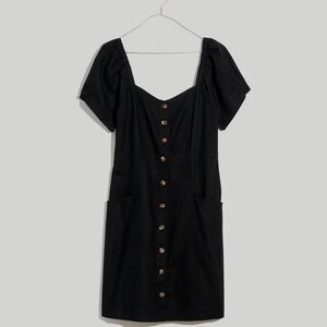 Madewell Black Button-Front Mini Dress